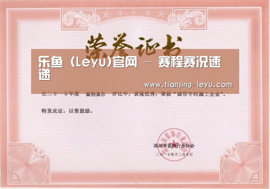 乐鱼荣誉证书一